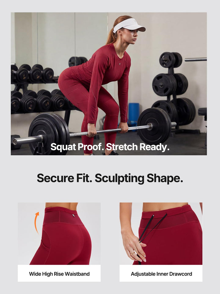 IUK Workout Sets for Women 2 Piece, Compression Running Set with Pockets Cool Dry Base Layer Long Sleeve Gym Track Suits