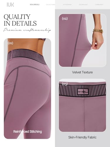 IUK Women’s 2 Piece Workout Sets Sports Bra High Waisted Leggings Yoga Pilates Outfits Adjustable Strap Athletic Gym Clothes