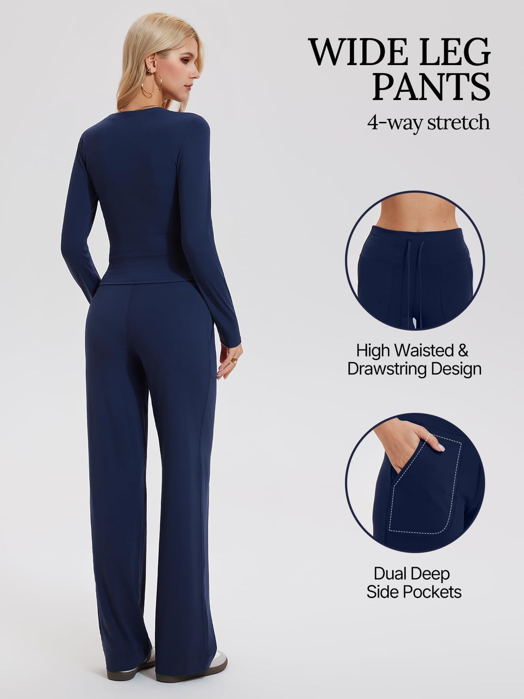 Womens Henley Y2K Lounge Sets 2 Piece Outfit Airport Travel Tracksuit Sweatsuit Outfits Tall Matching Set High Waist Pants
