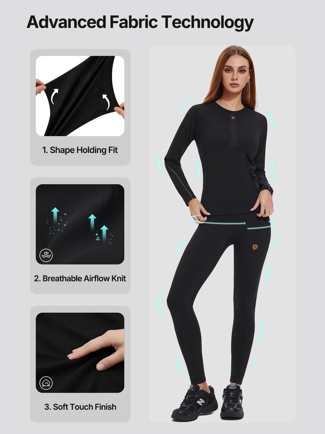 IUK Workout Sets for Women 2 Piece, Compression Running Set with Pockets Cool Dry Base Layer Long Sleeve Gym Track Suits