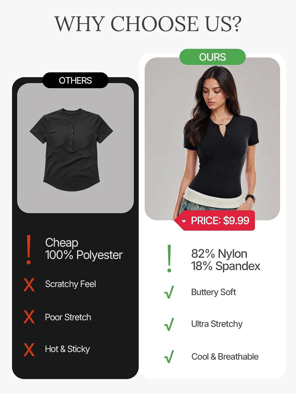 Henley Compression Shirt Women Short Sleeve Workout Tops