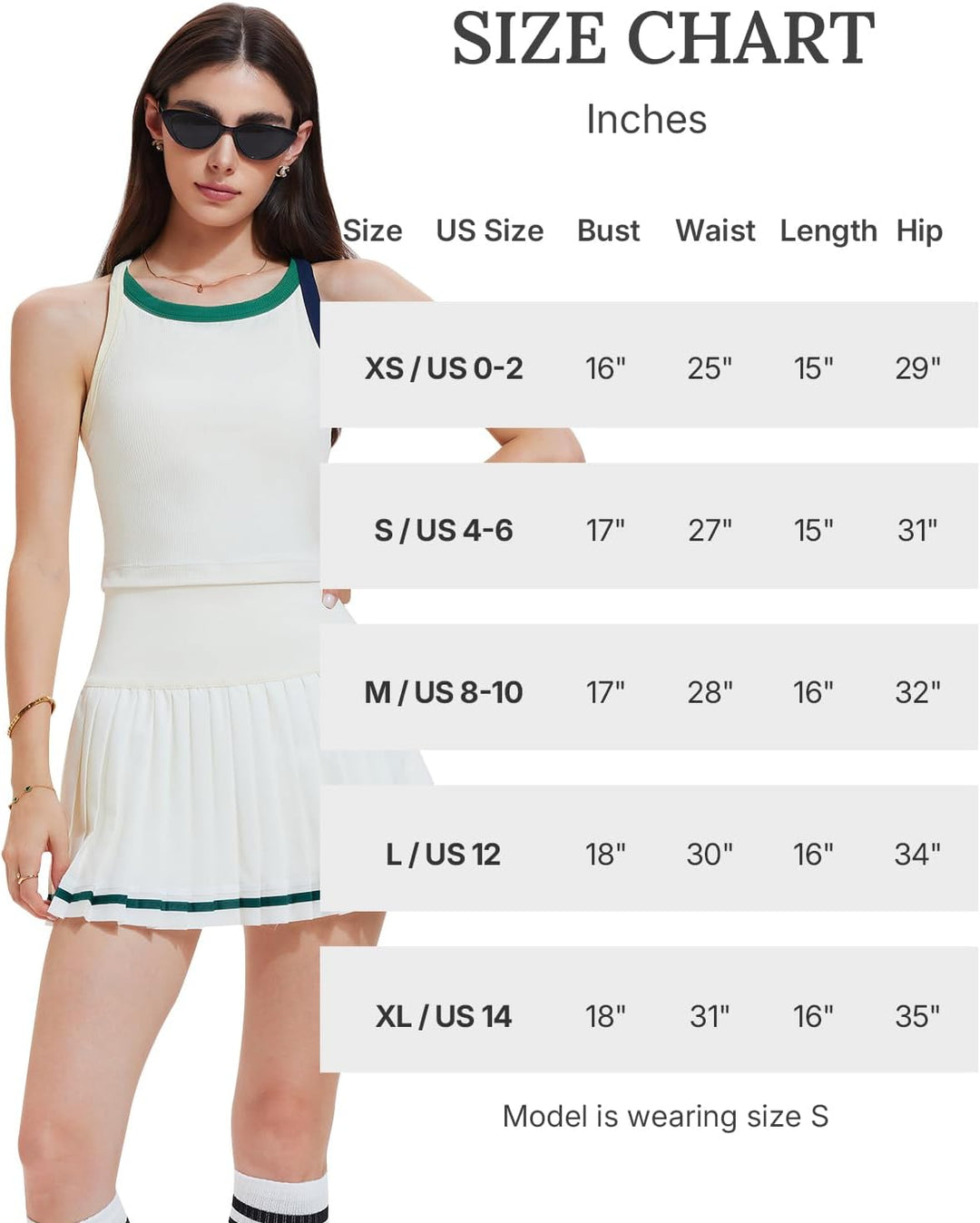 Tennis Skirt Set for Women 2 Piece Racerback Tank Top Golf Dress Activewear for Outfit Pickleball Athletic Workout