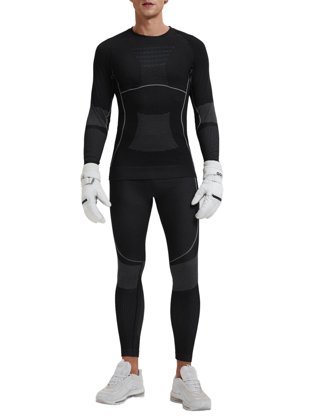 IUK Two Piece 7% Merino Wool Blend Base Layer Set Thermal Underwear Skiing Cold Weather Quick-Dry Moisture Wicking Breathable