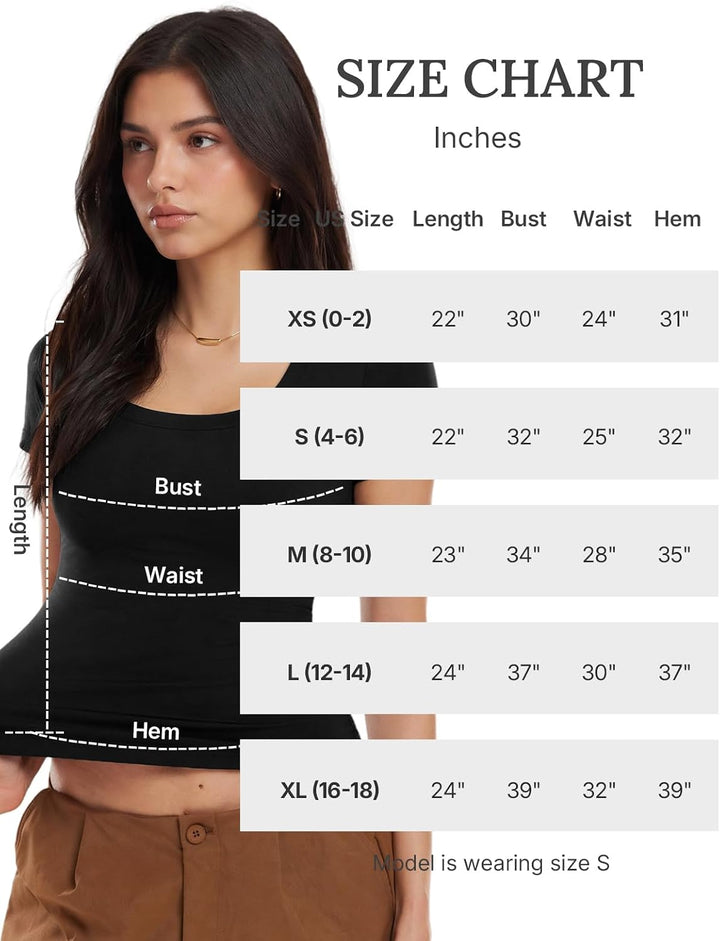 Scoop Neck Compression Shirt Women Short Sleeve Workout Tops
