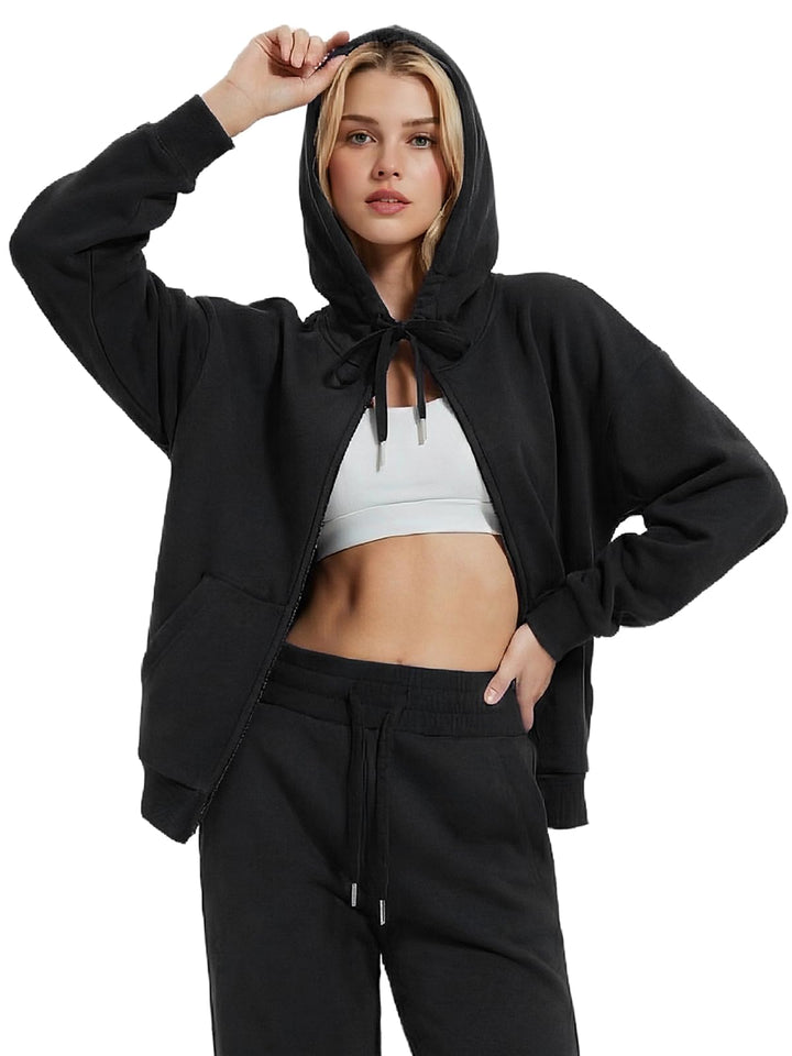 IUK Tall Women Oversized Sweatsuit Matching 2 Piece Set Fleece Tracksuit, Winter Lounge Airport Outfit (Runs Large)