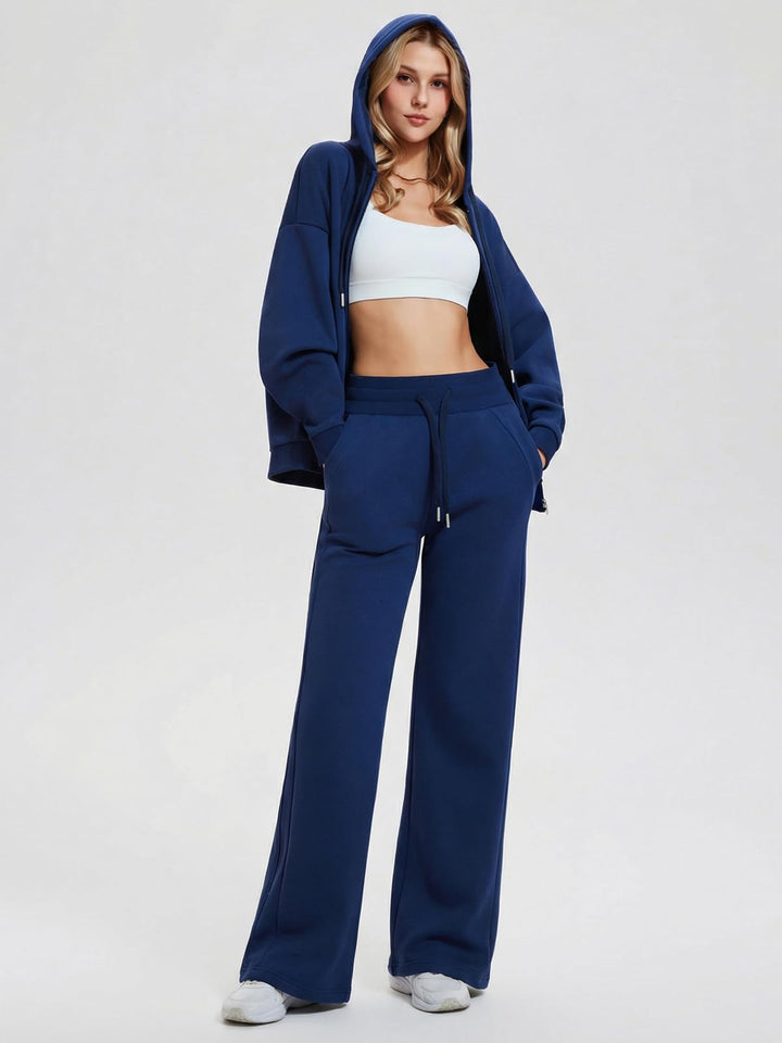 IUK Tall Women Oversized Sweatsuit Matching 2 Piece Set Fleece Tracksuit, Winter Lounge Airport Outfit (Runs Large)