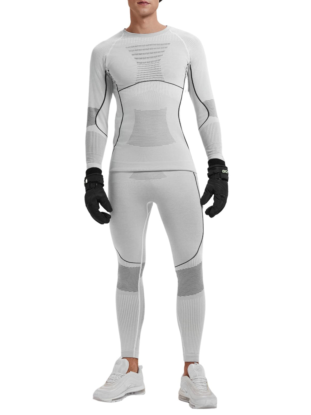 IUK Two Piece 7% Merino Wool Blend Base Layer Set Thermal Underwear Skiing Cold Weather Quick-Dry Moisture Wicking Breathable