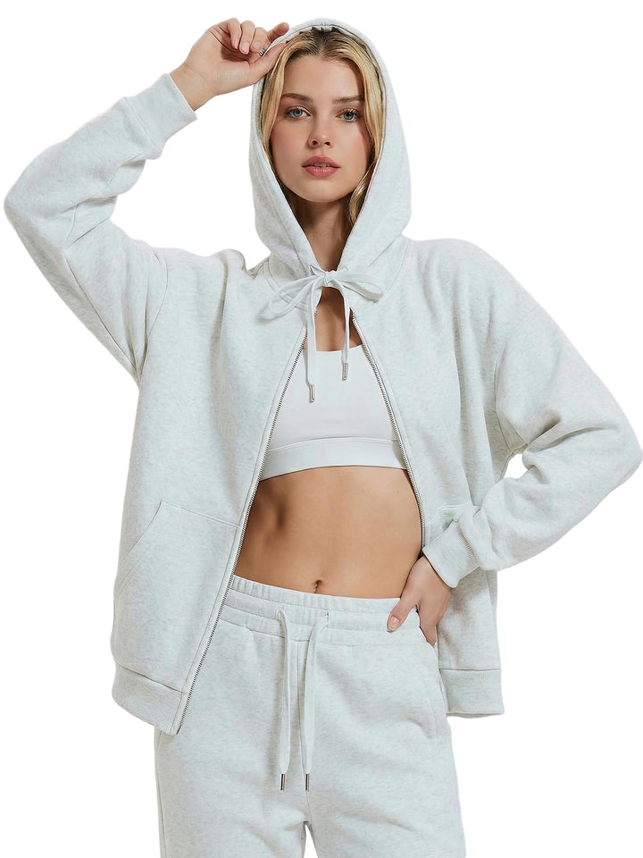 IUK Tall Women Oversized Sweatsuit Matching 2 Piece Set Fleece Tracksuit, Winter Lounge Airport Outfit (Runs Large)