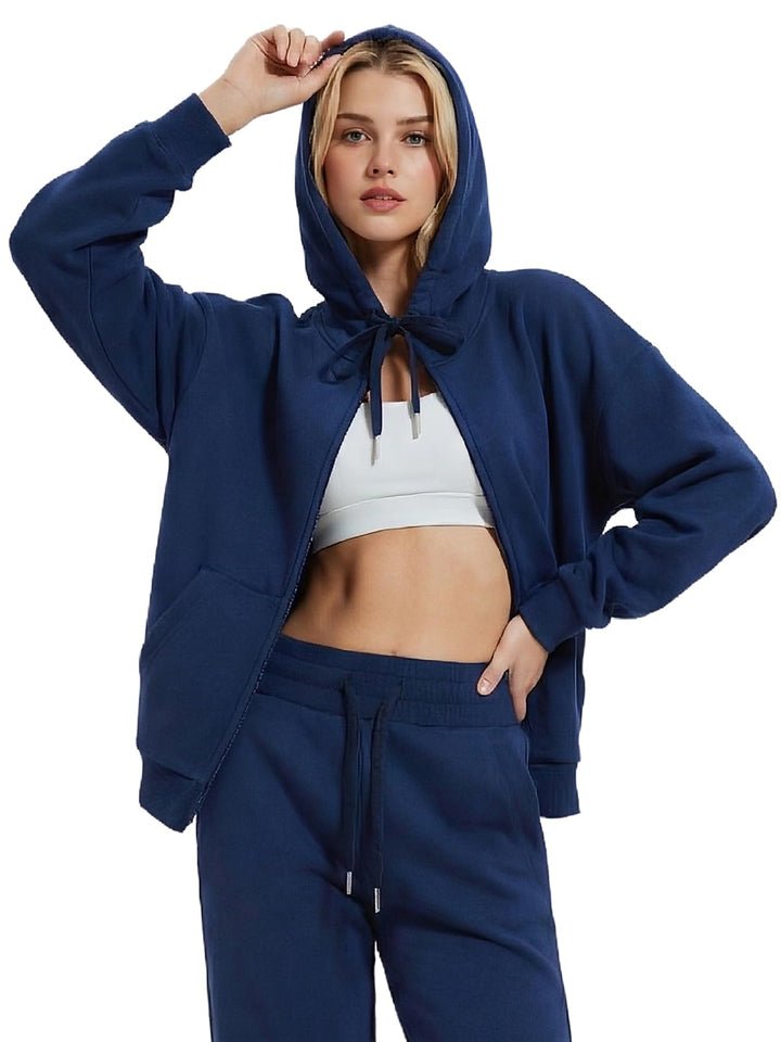 IUK Tall Women Oversized Sweatsuit Matching 2 Piece Set Fleece Tracksuit, Winter Lounge Airport Outfit (Runs Large)